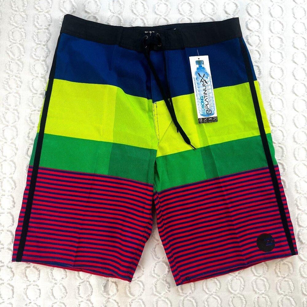 Billabong Board Shorts Platinum X Recycler Men's 38 Blue Green Pink Surf Beach